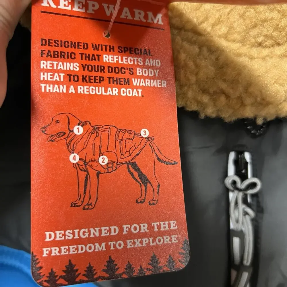 Arcadia Trail LARGE Insulated Dog Puffer Coat Sherpa Fleece Reflective Thermal